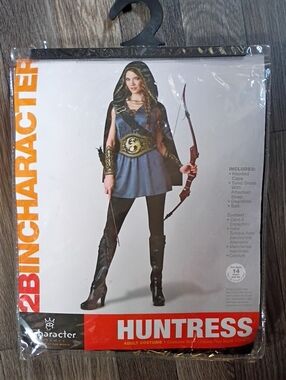 Huntress Adults Costume – Blue and Gold Hooded Tunic Set